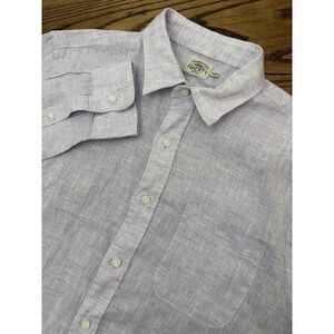 Faherty Brand Men's Medium Lavender Linen Laguna Long Sleeve Shirt‎